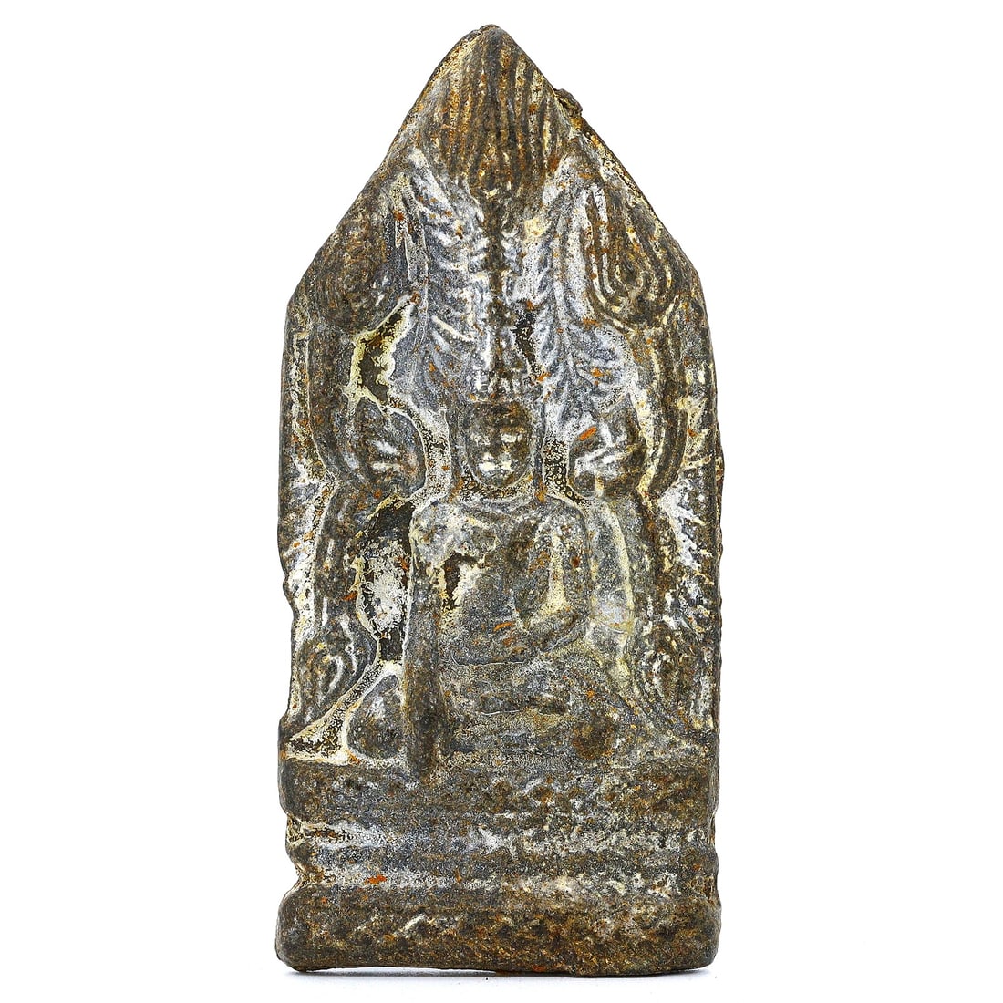 Southeast Asia Buddha Image Plaque: Antique Embodiment of Spiritual Elegance Circa 15th-17th century (1 of 2)