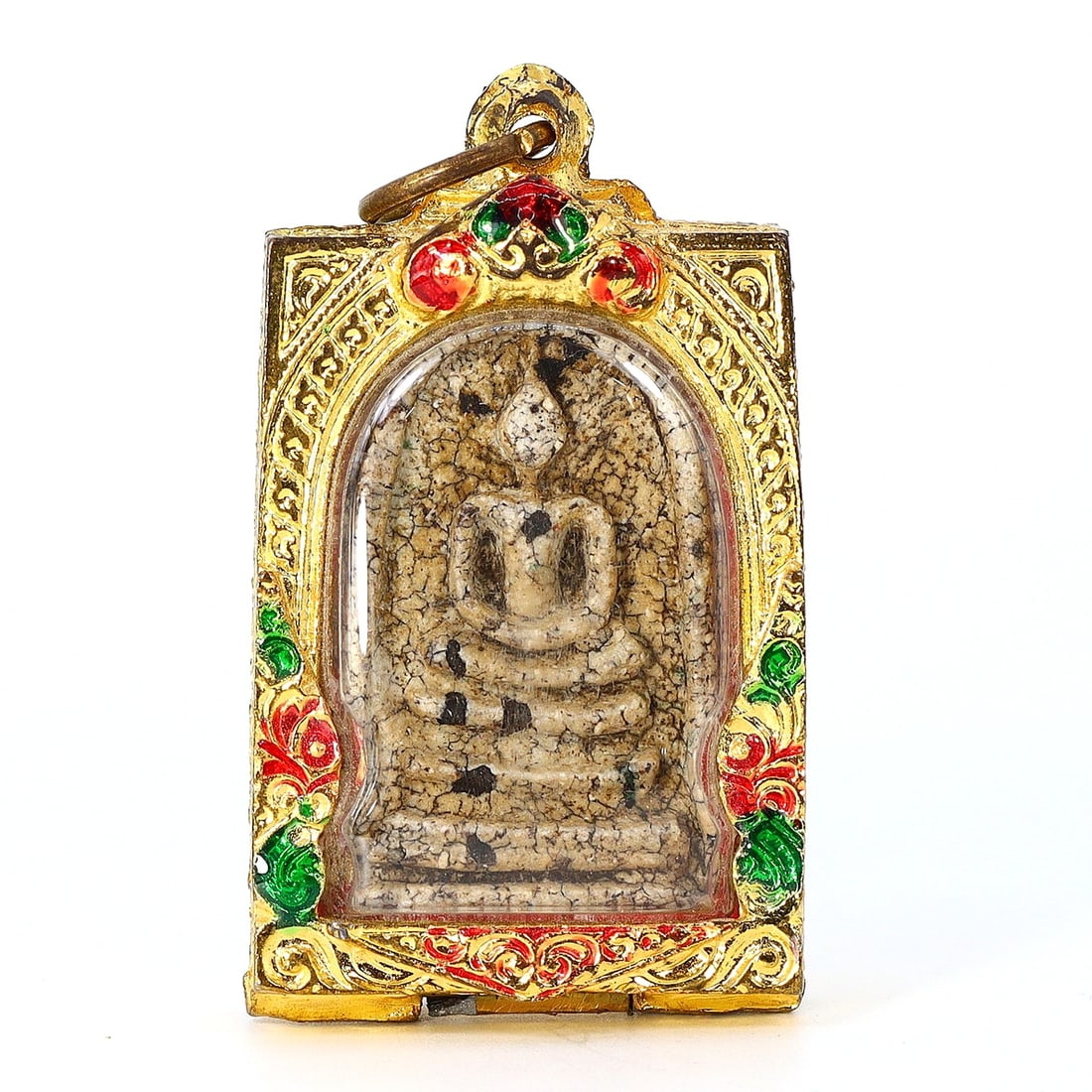 Antique Southeast Asian Buddha Amulet in Vintage Thai Casing (circa early 20th Century) (1 of 2)