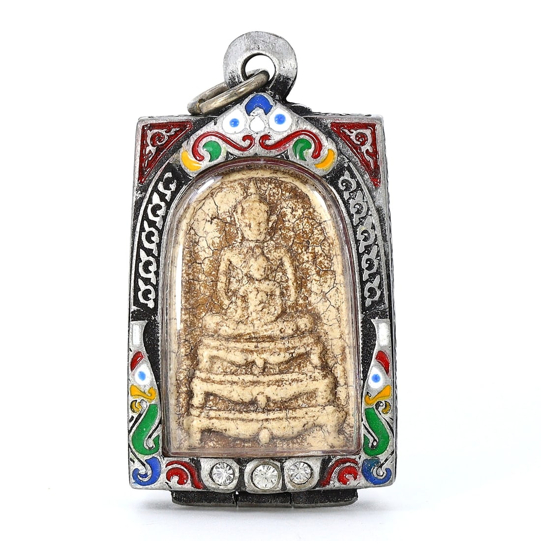 Antique Southeast Asian Buddha Amulet in Vintage Thai Casing (circa early 20th Century) (1 of 2)