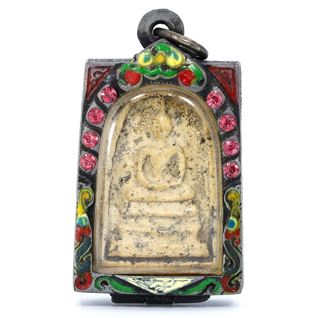 Antique Southeast Asian Buddha Amulet in Vintage Thai Casing (circa early 20th Century) (1 of 3)