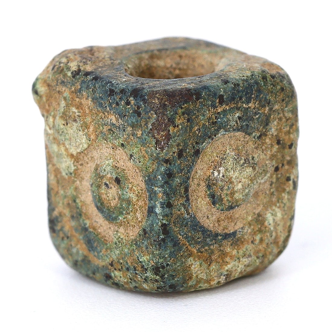 Enigmatic Ancient Bactrian Eye Motif Copper Alloy Bead (2nd-1st millennium BC) (1 of 4)
