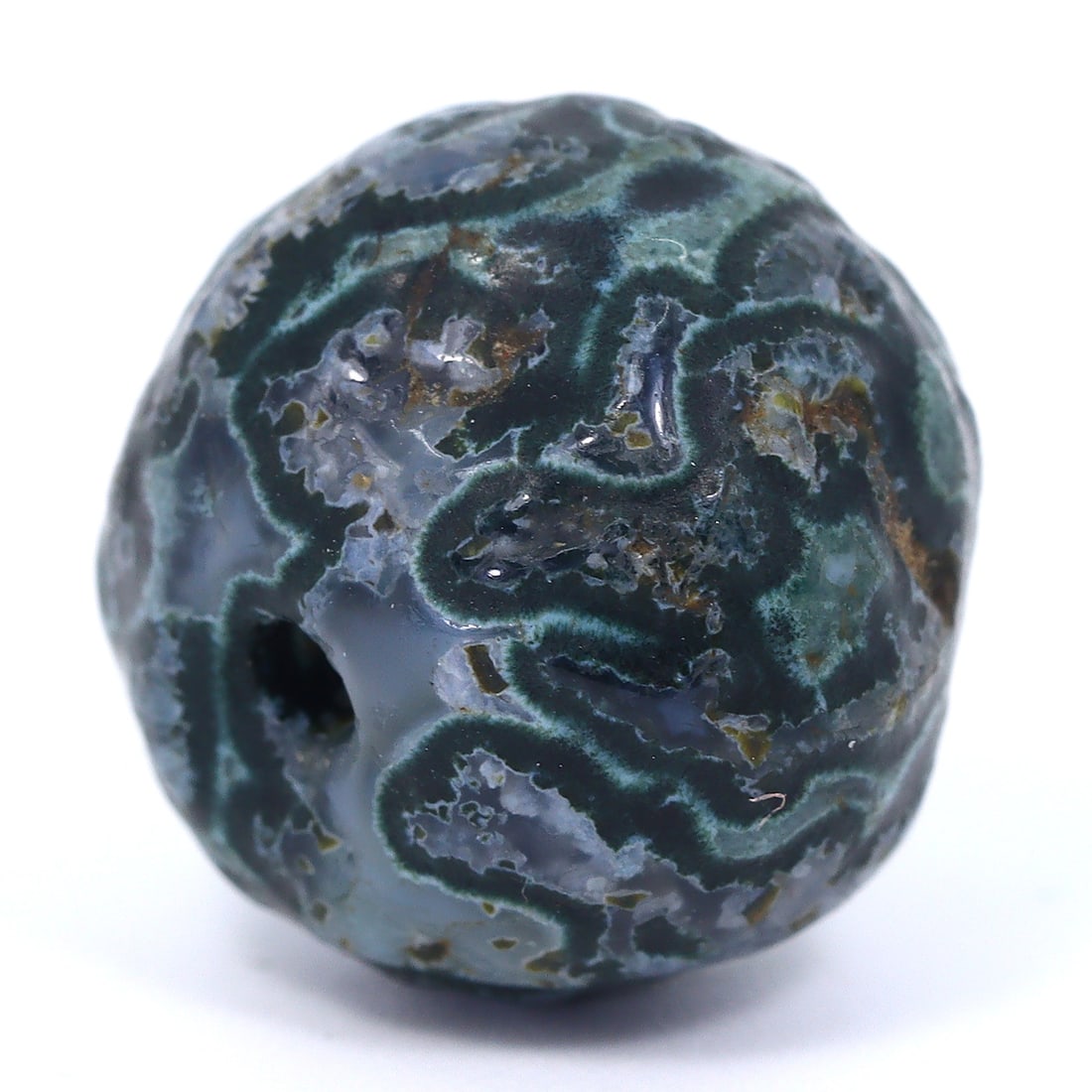 Exquisite Ancient Moss Agate Bead from Mesopotamia - A Collector's Gem (3400-2400 BC) (1 of 4)