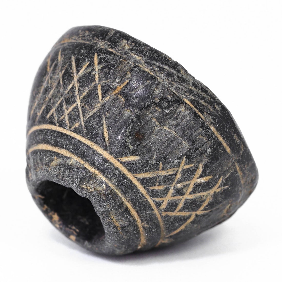 Engraved Greco-Bactrian Kingdom Steatite Stone Bead Circa 200-180 BC (1 of 5)