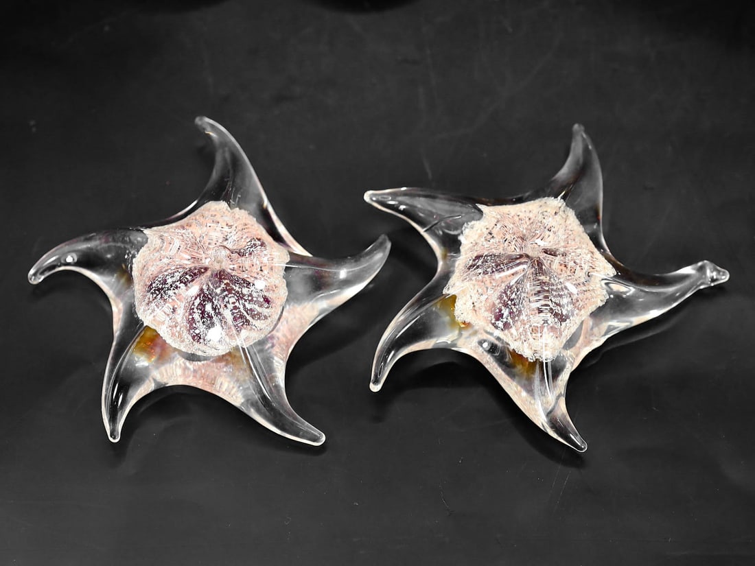 Handcrafted Transparent Starfish Glass Sculptures - Contemporary Decor Art (1 of 4)