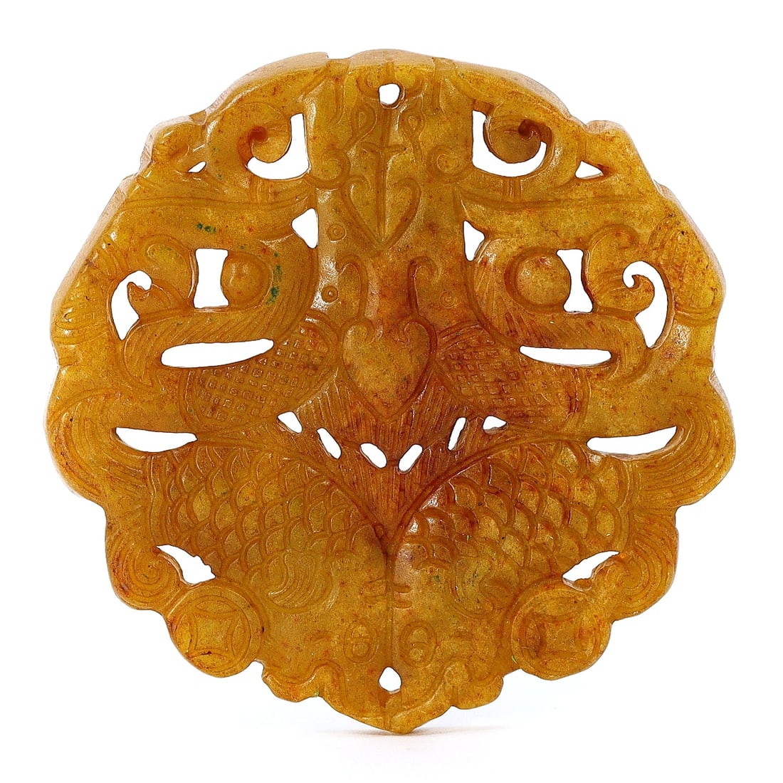 Traditional Yellow Jade Carving: Emblem of Chinese Heritage: Dimension: 7x7cm Weight: 48gram Introduction: Distinguished by its radiant yellow hue, this traditional Chinese jade carving embodies the grace of ancient artistry. Measuring 7x7 cm and weighing 48 gr