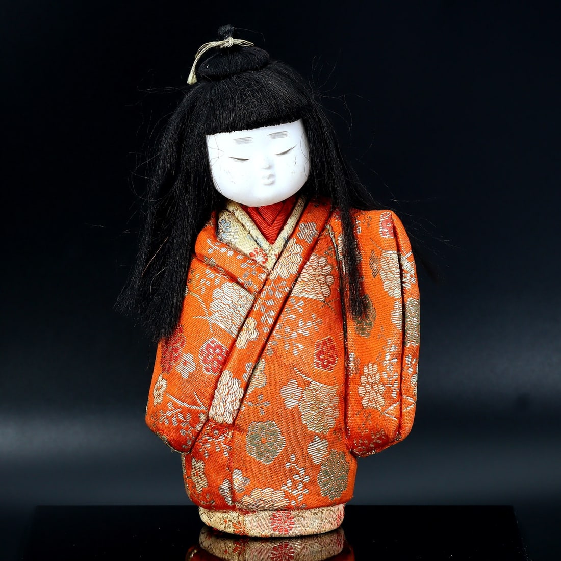 Traditional Japanese Silk Doll in Ornate Kimono, Exquisite Craftsmanship (1 of 3)