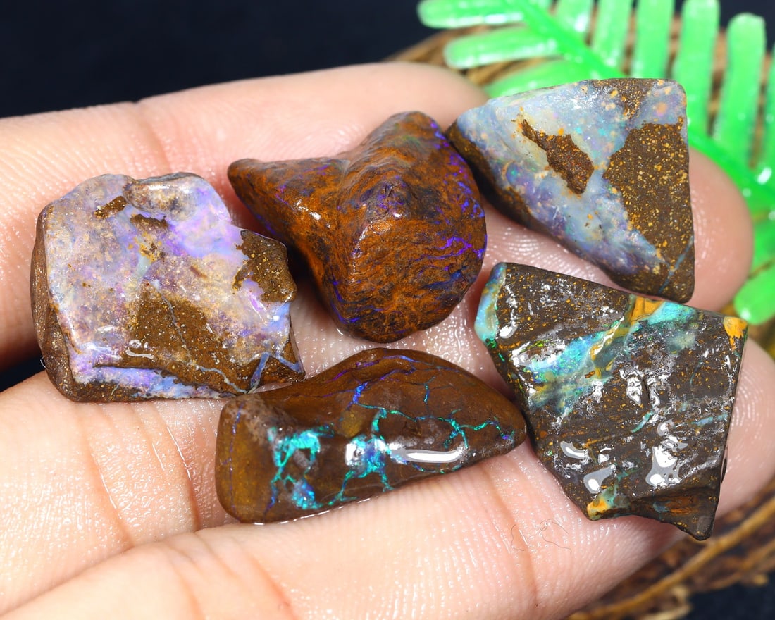 Australian Boulder Opal Rough: Mesmerizing Spectrum of Nature's Palette (1 of 3)