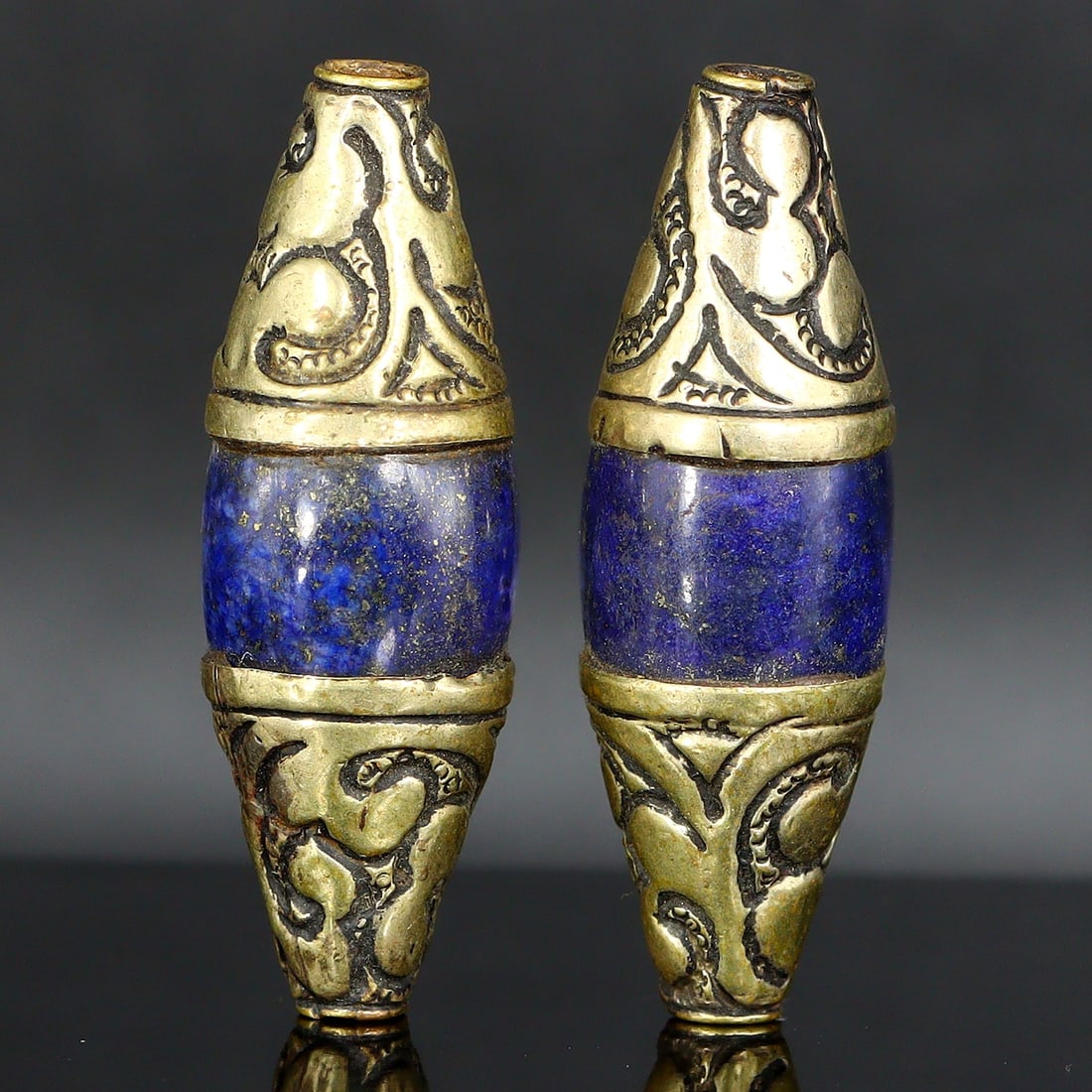 Authentic Vintage Tibetan Pendant Beads with Tribal Silver (1 of 2)