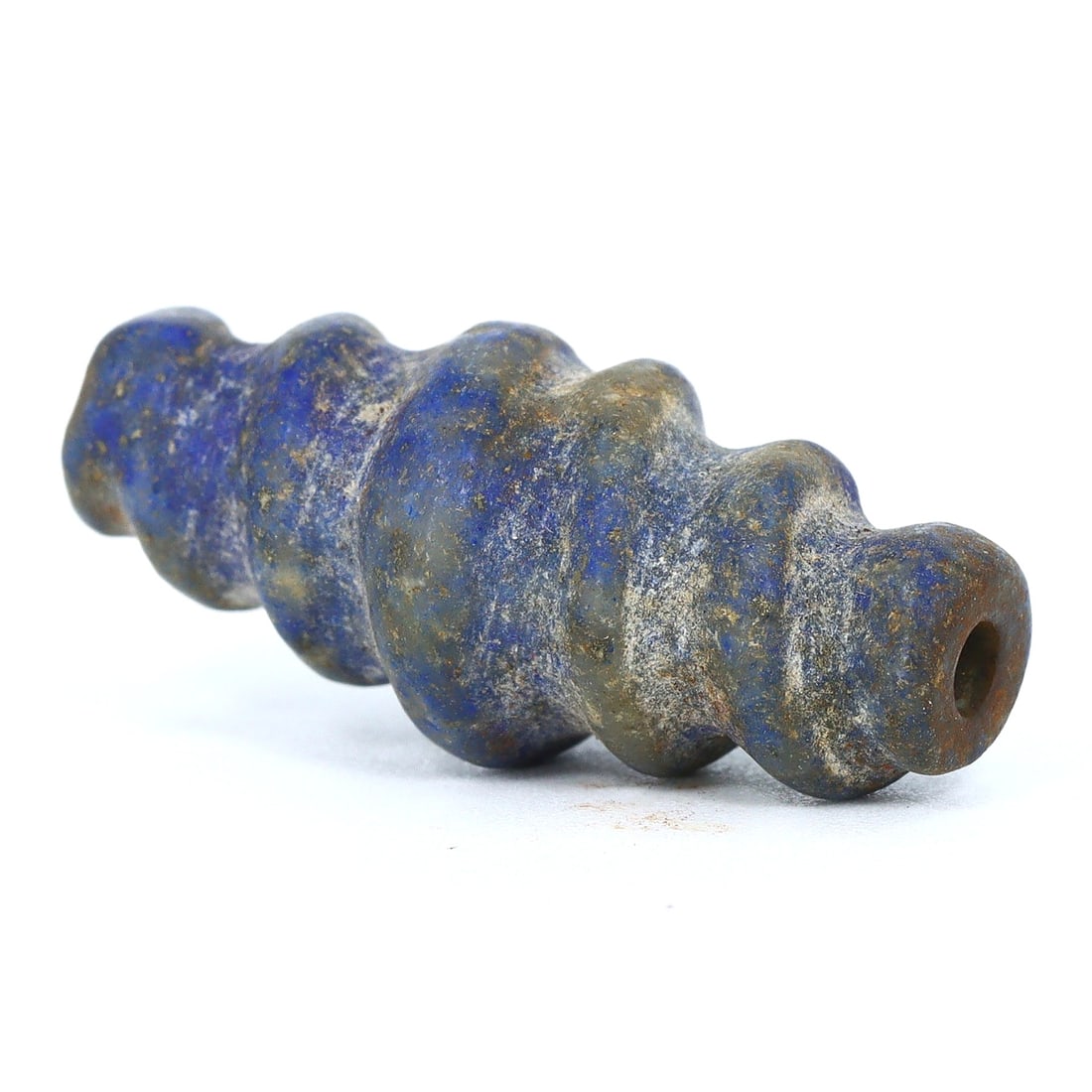 Ancient Mesopotamian Lapis Lazuli Bead: Swirl Patterned Elegance of Mesopotamia (c. 3000-2000 BC) (1 of 4)