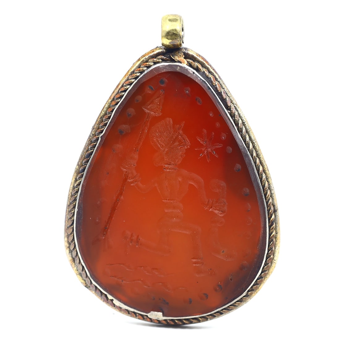 Sasanian-Inspired Carnelian Pendant: A Glimpse into Ancient Persia (4th-7th Century AD) (1 of 2)
