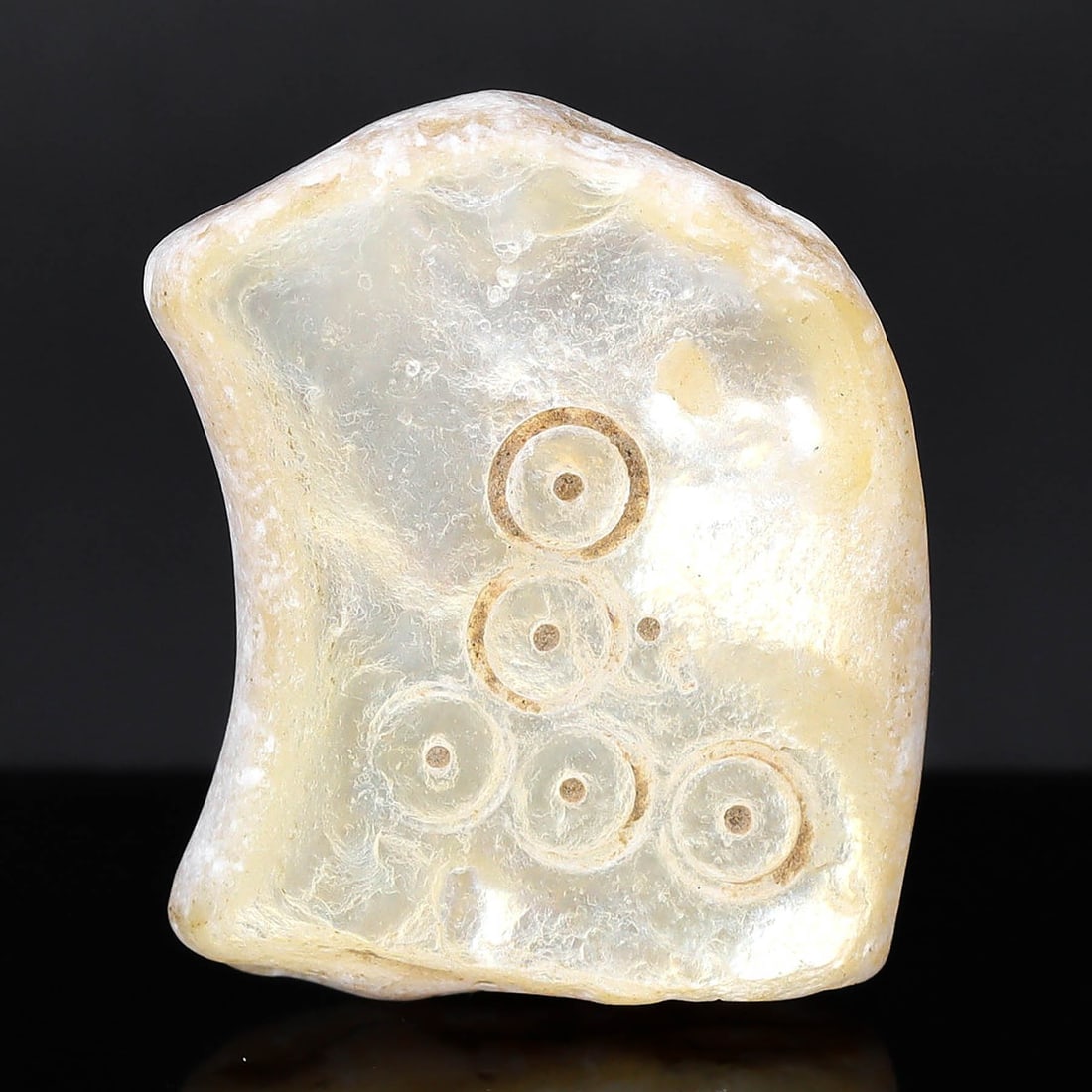 Enigmatic Jemdet Nasr Mother of Pearl Artifact with Prehistoric Engravings (3100-2900 BC) (1 of 3)