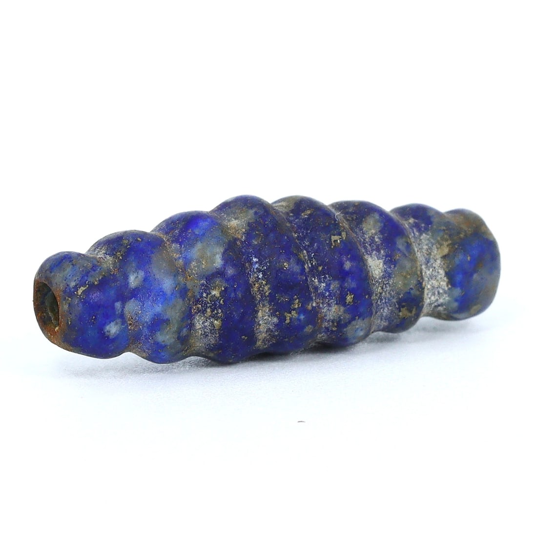 Lapis Lazuli Craftsmanship: Mesopotamian Swirl Bead (c. 3000-2000 BC) (1 of 4)