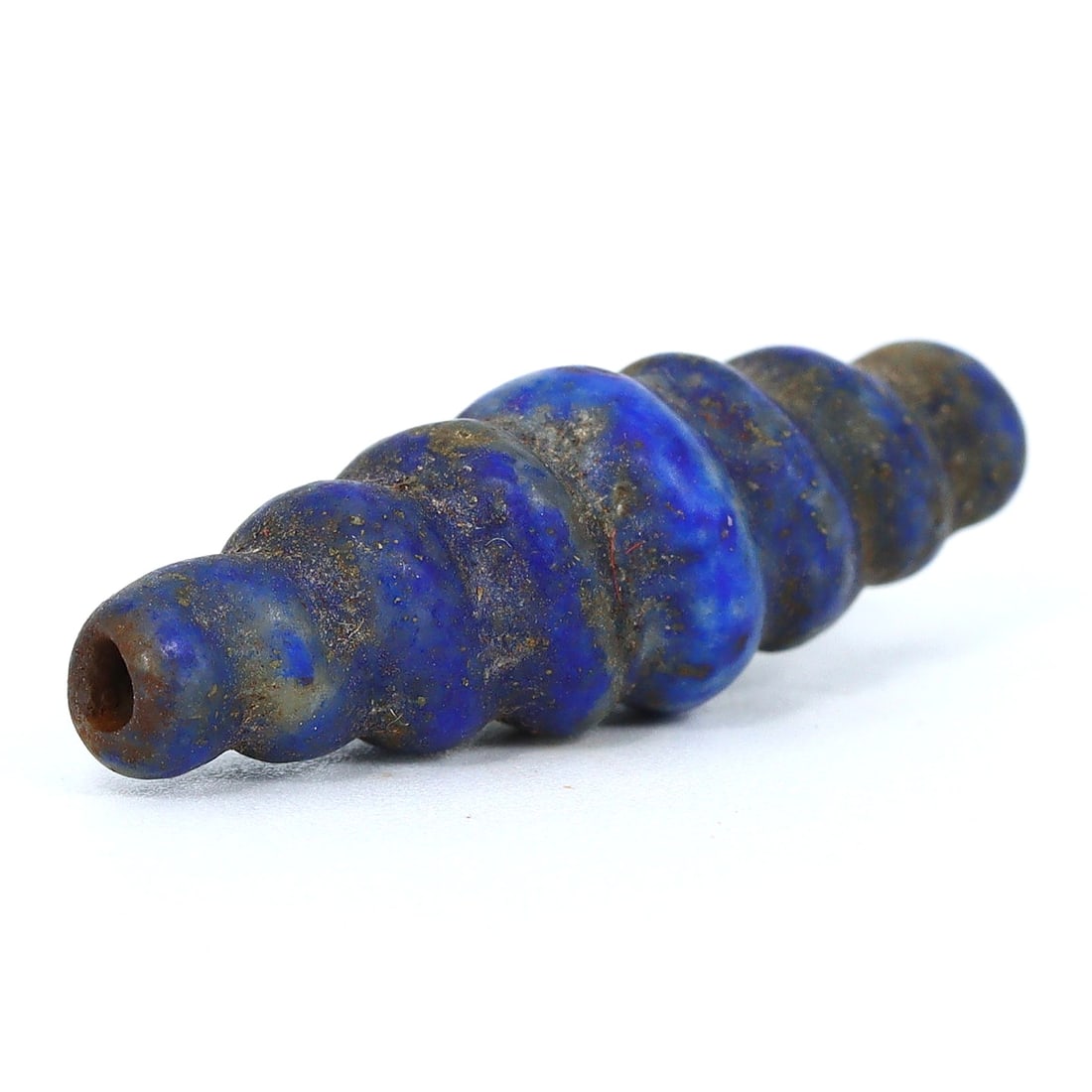 Time-Honored Swirls: Lapis Lazuli Bead of Mesopotamia (c. 3000-2000 BC) (1 of 4)