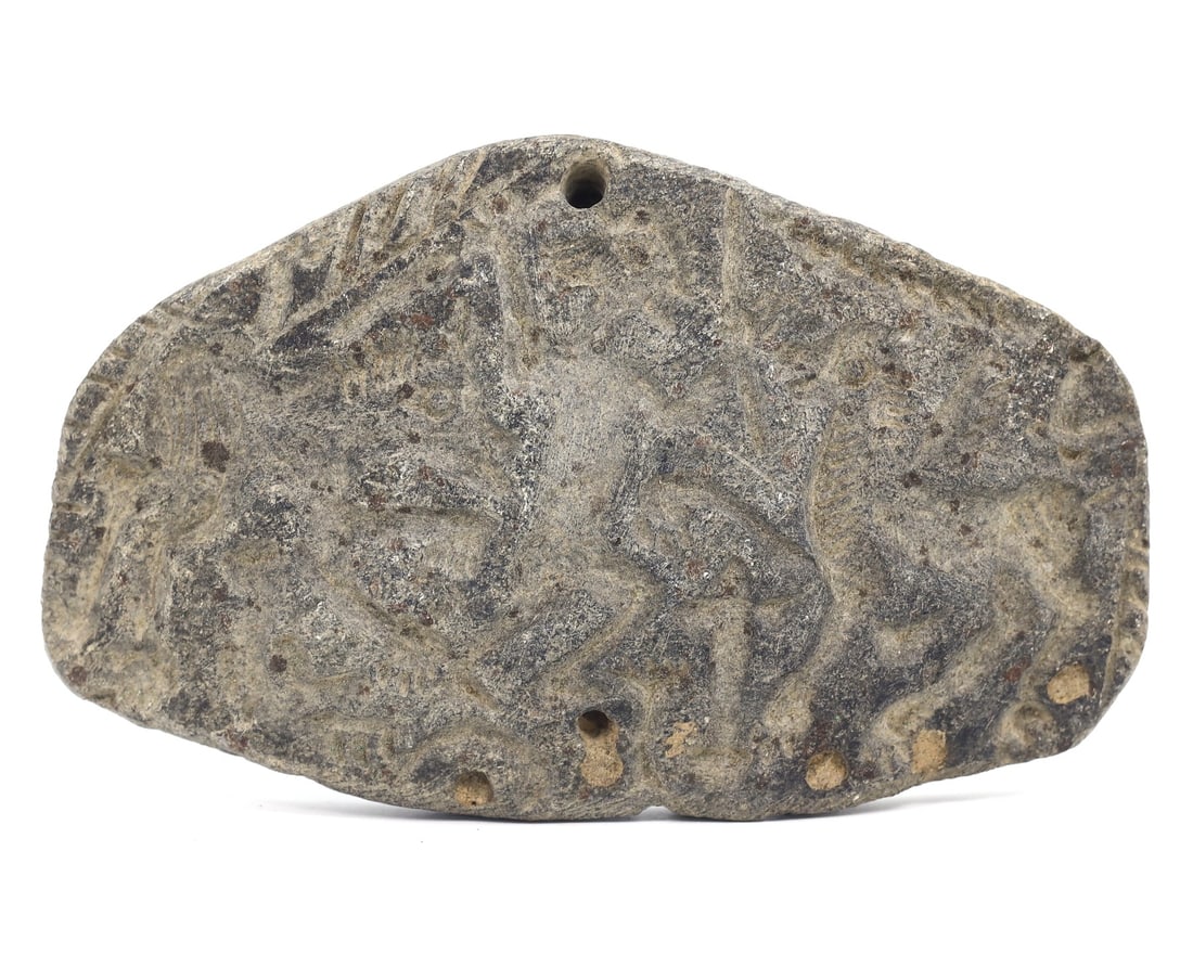 Renaissance Carved Stone Plaque: Mesopotamian Theme in European Artistry (c.14th-17th Century AD) (1 of 2)