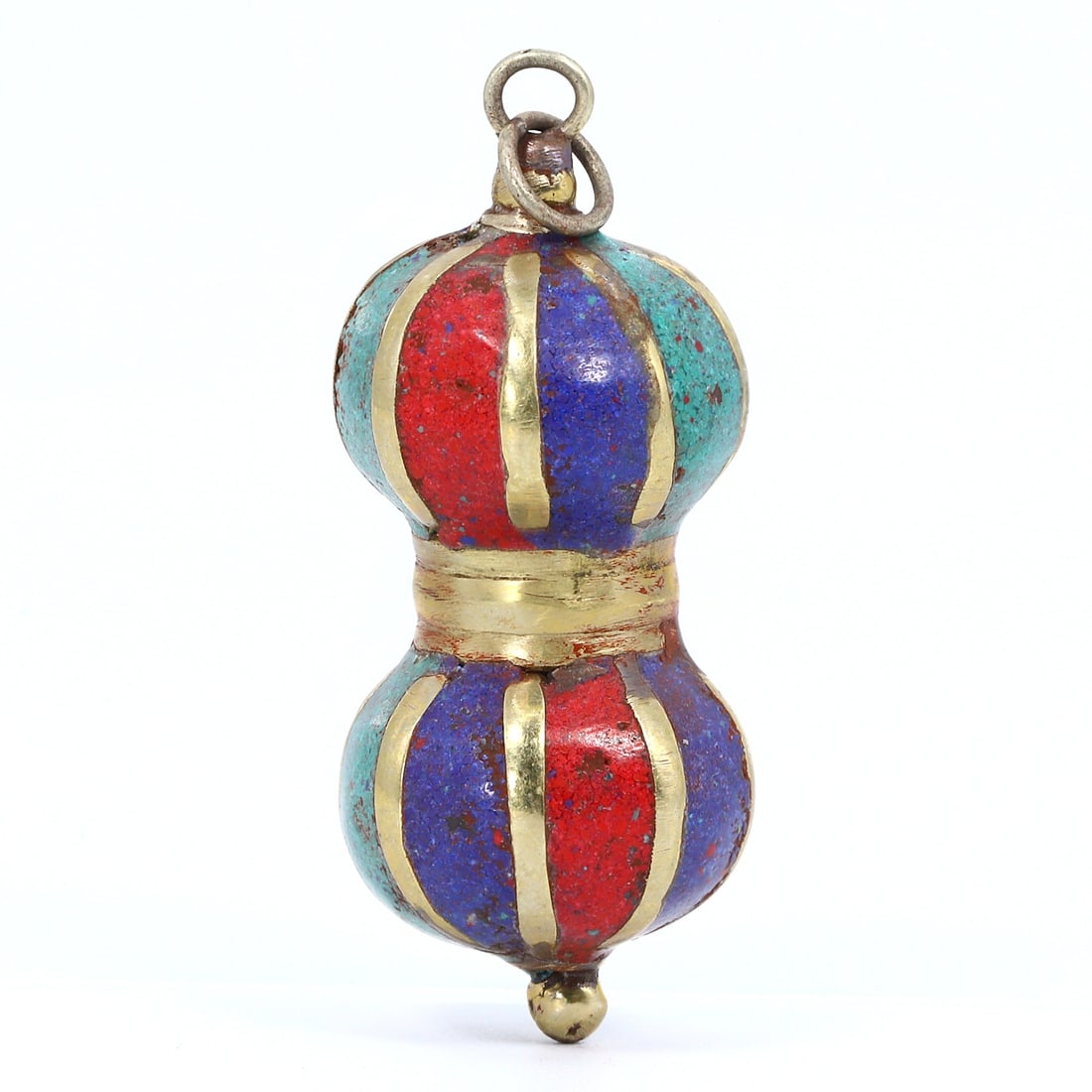 Vintage Tibetan Gau Box Pendant with Lapis Lazuli and Coral Inlay (1 of 2)