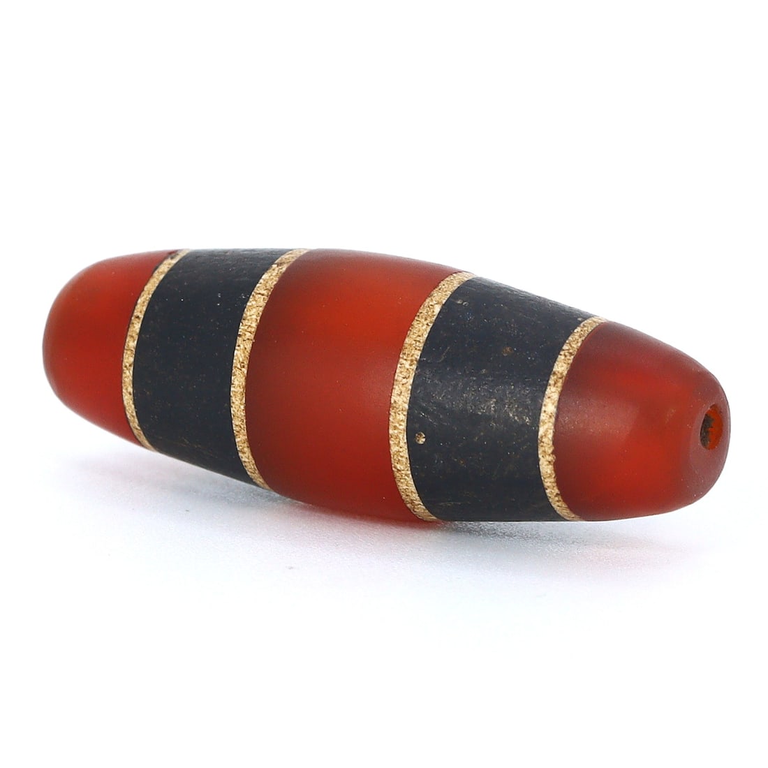 Ancient Etched Striped Carnelian Bead: A Glimpse of the Silk Route Legacy (Medieval / Dynasty Ming) (1 of 4)