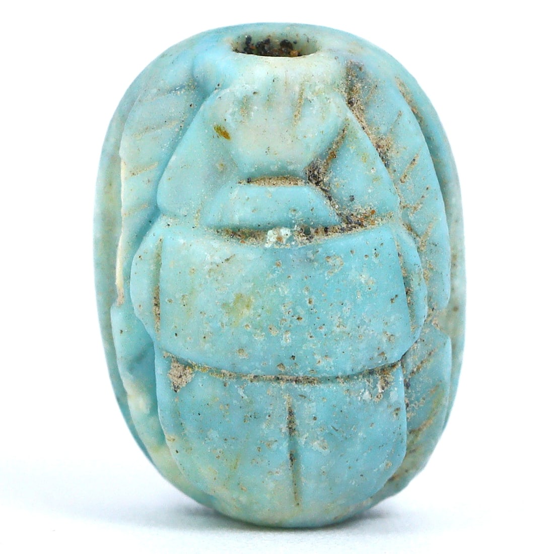 Intriguing Ancient Egyptian Carved Scarab Bead Seal (1500-1400 BC): Dimension: 12x9mm Introduction: Unveil the mysteries of ancient Egypt with this captivating carved scarab bead, dated between 1500 and 1400 BC. This small but significant artifact encapsulates the ess