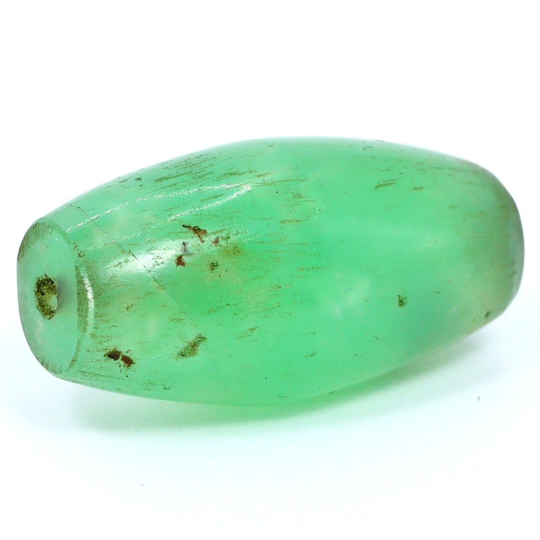 Rare Southeast Asian Chrysoprase Jade Bead (9th-12th Century AD) (1 of 4)