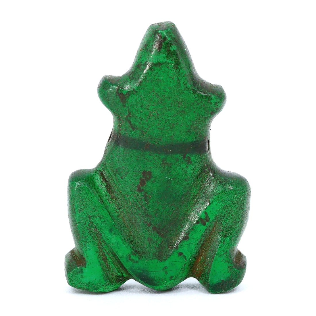 Antique Southeast Asian Carnelian Frog Bead (10th-13th Century AD): Dimension: 26x18mm Introduction: Dive into the depths of Southeast Asian history with this enchanting green glass frog bead, originating from the 10th to the 13th century AD. Frogs are often revered i