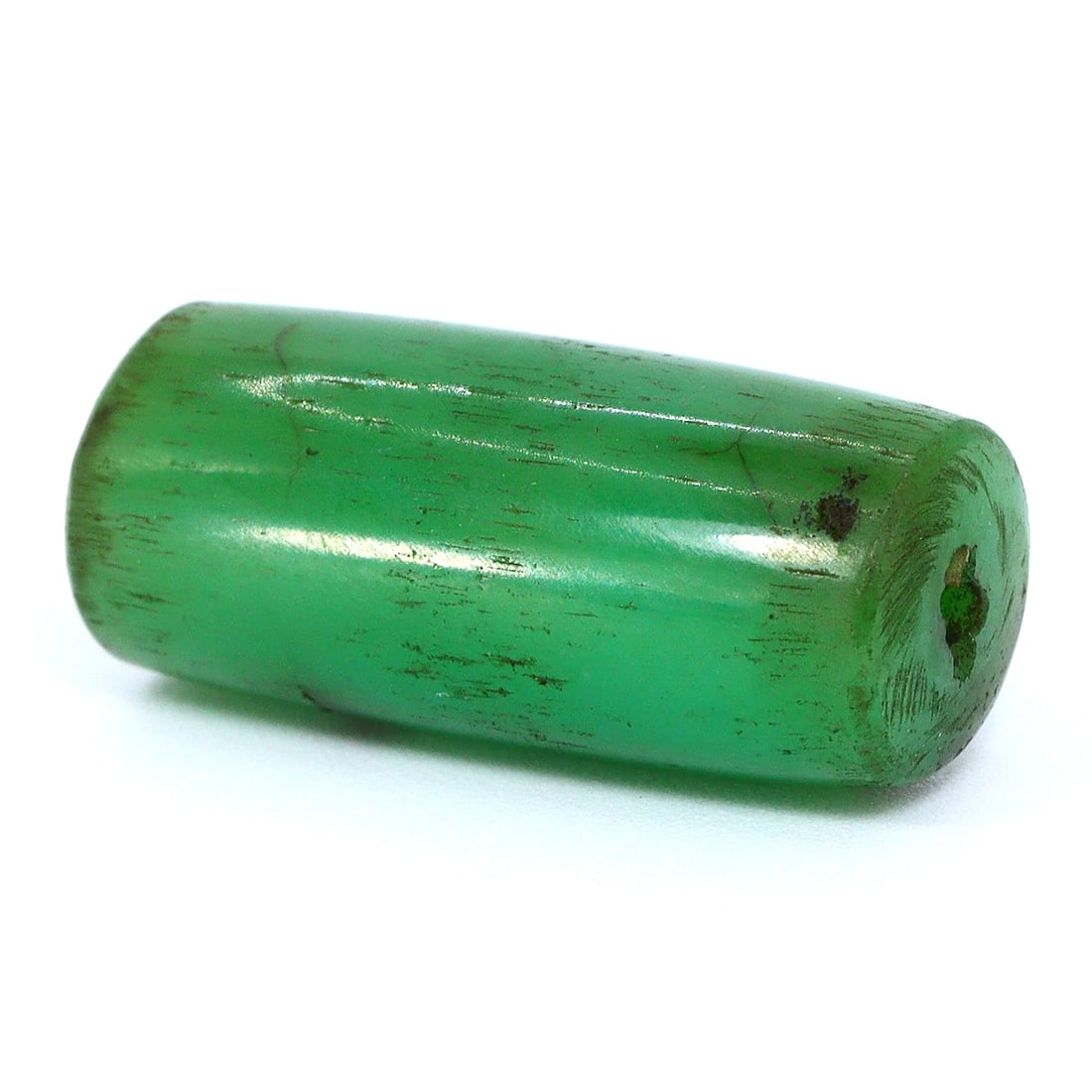 Rare Southeast Asian Chrysoprase Jade Bead (9th-12th Century AD) (1 of 4)