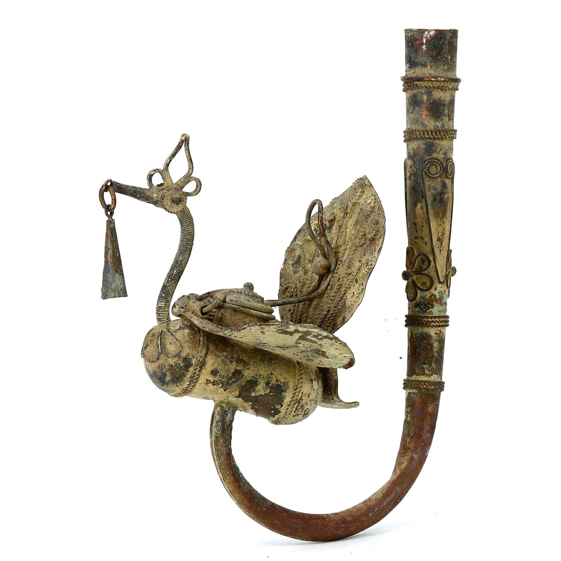 Exquisite Early 20th Century Asian Peacock Opium Pipe (1 of 4)