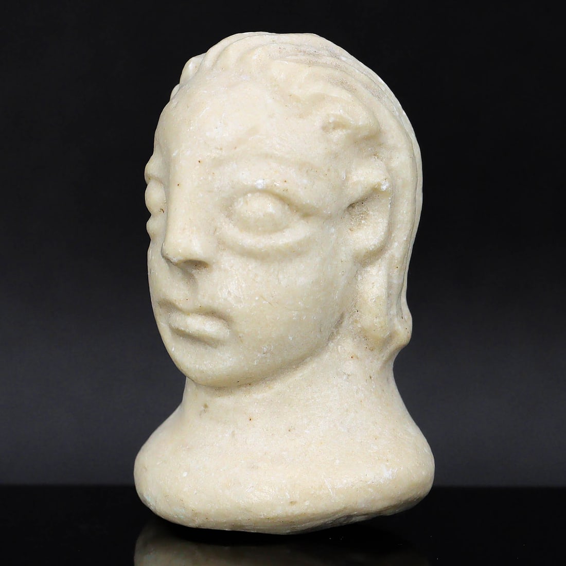 Classical Greek Miniature Limestone Bust Sculpture (480-323 BC) (1 of 3)