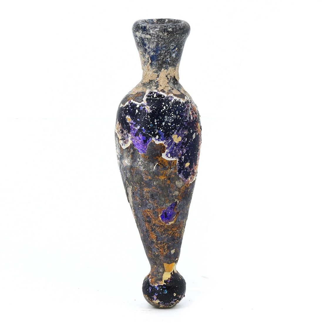 Antique Byzantine Long Neck Glass Pilgrim Flask (600-900 AD) (1 of 4)