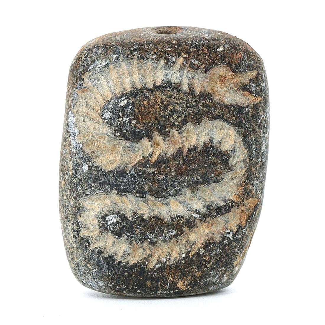 Ancient Sumerian Bifacial Stone Seal, Mythological Beasts (3200-3000 BC) (1 of 4)