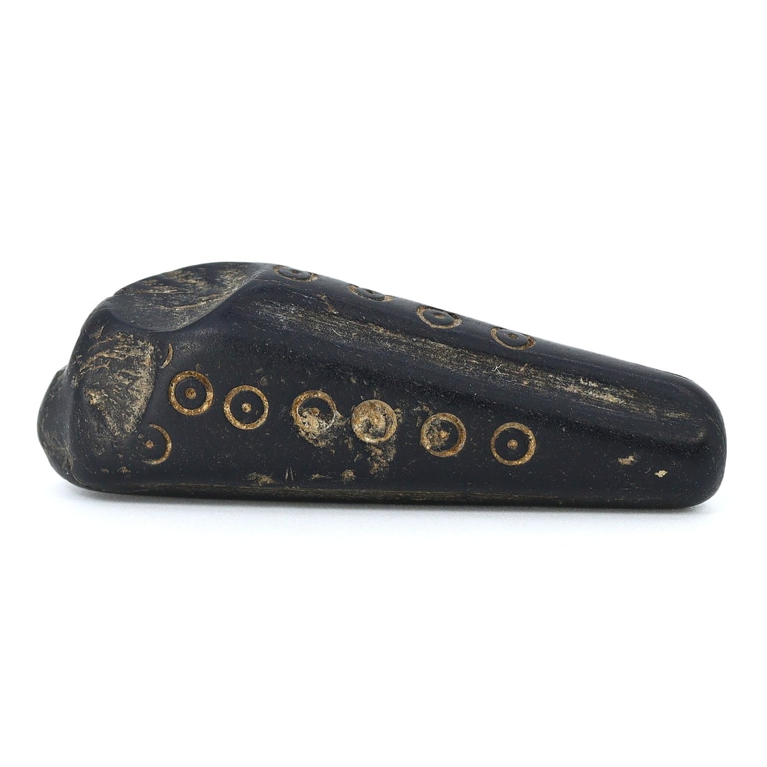 Neolithic Jet Stone Amulet with Ancient Eyes, Circa 4000-3000 BC (1 of 5)