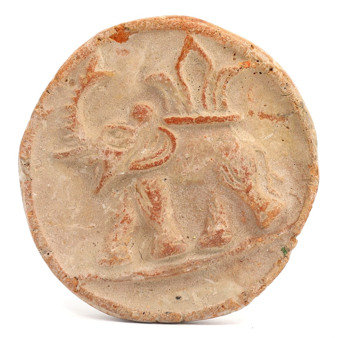 Antique Indus Valley Terracotta Stamp Seal with Elephant Motif, 3300-1300 BC (1 of 3)
