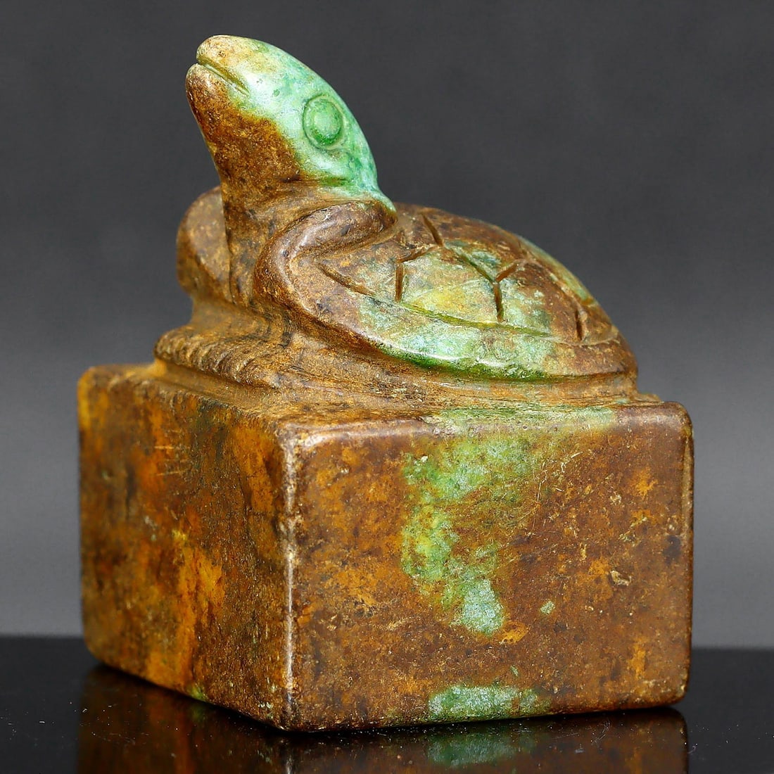 Ming Dynasty Style Jade Seal with Tortoise Motif (1 of 5)
