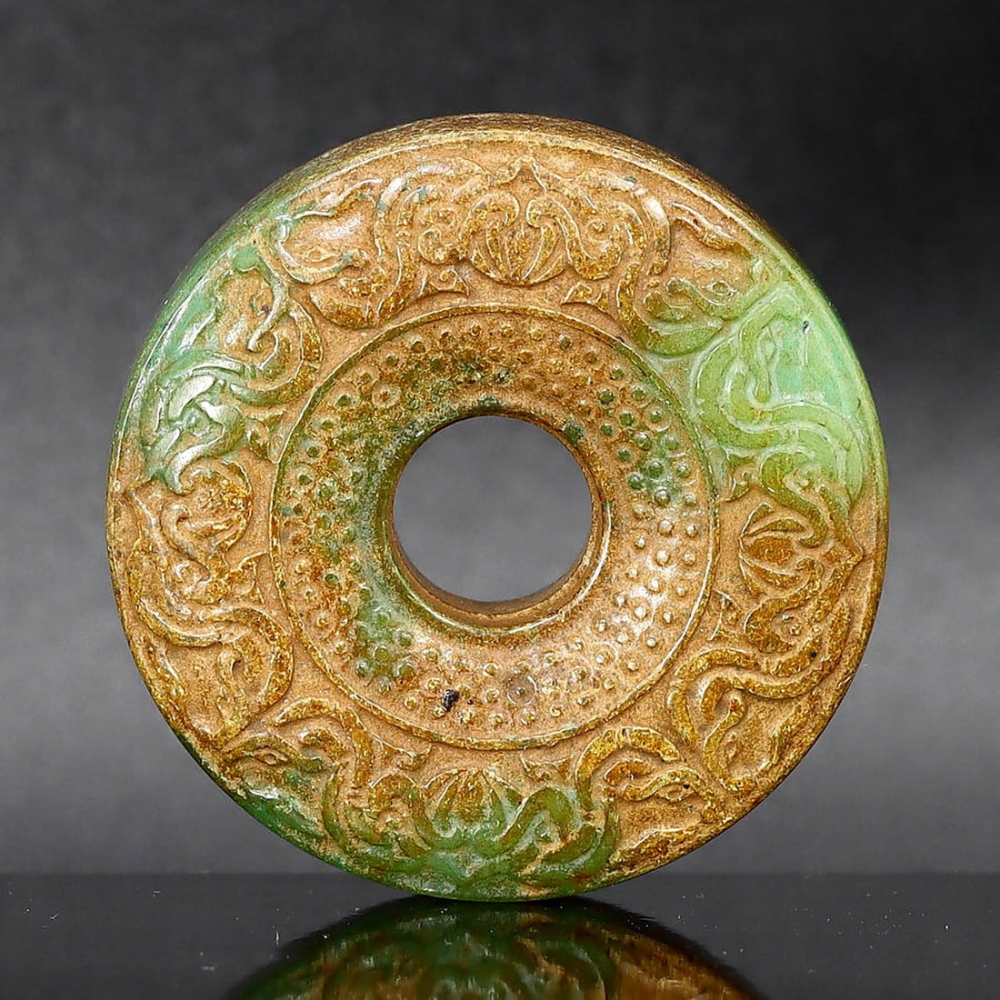 Ming Dynasty Style Jade Bi Disc with Auspicious Cloud Carvings (1 of 3)