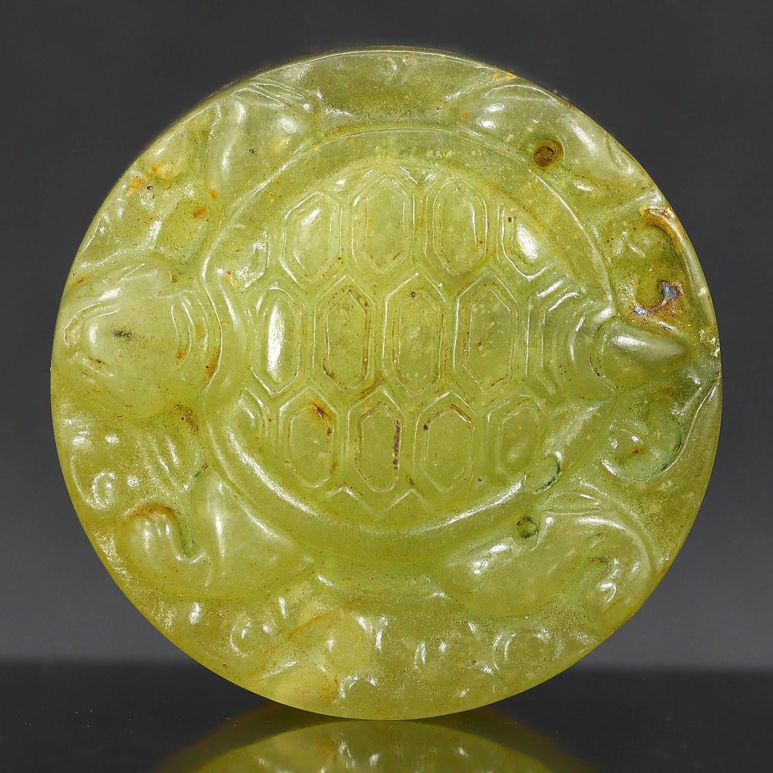 Qing Dynasty Style Carved Jade Seal with Tortoise Motif (1 of 3)