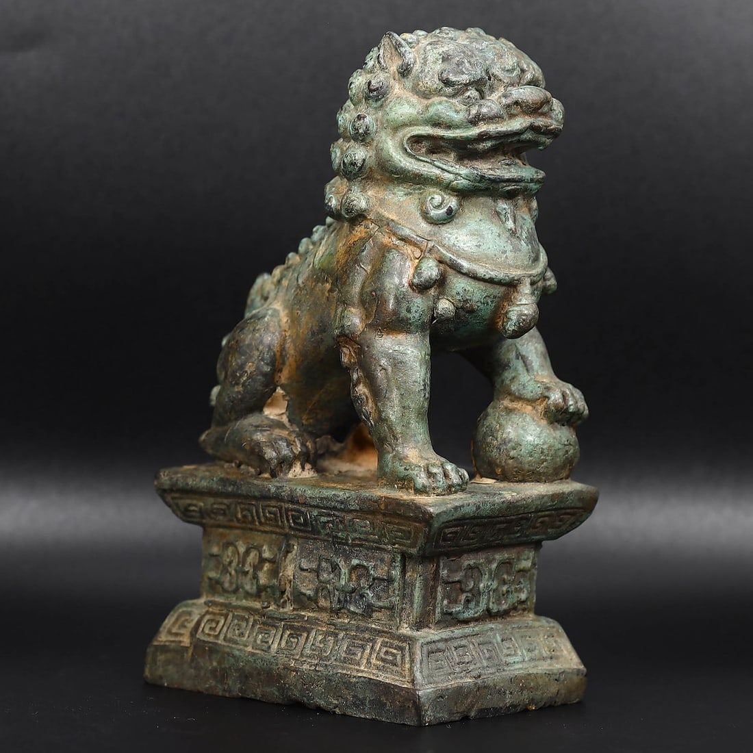 5 inches Antique-Style Bronze Guardian Lion Foo Dog Protector Statue (1 of 7)