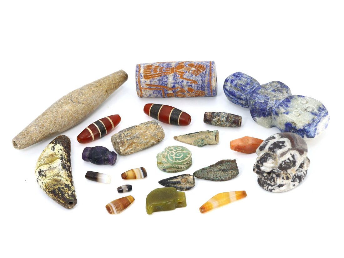 Group of 21 Diverse Ancient Western Asiatic Beads and Amulets (1 of 5)