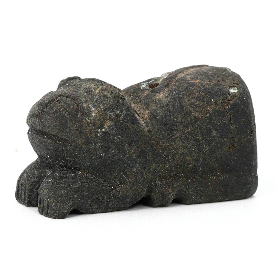 Ancient Lion Cub Amulets Figure from Egypt (circa 1500-1000 BC): This ancient lion cub amulets figure, originating from Egypt during the period circa 1500-1000 BC, is a remarkable piece of history. Crafted from black steatite and measuring 6x3x2.5cm (approximately 