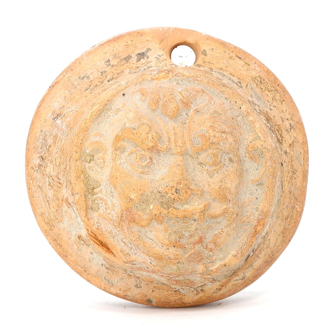 Hellenistic Terracotta Amulet with Gorgon Medusa, 3rd-1st Century BC (1 of 3)
