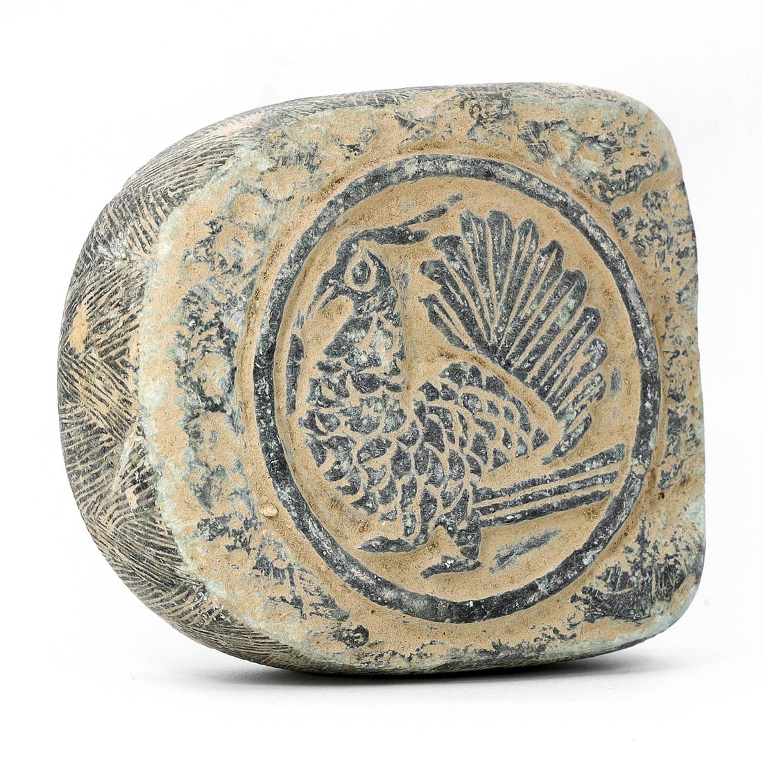 Roman Era Bactrian Engraved Steatite Chlorite Tablet with Peacock (1st-4th Century AD) (1 of 3)