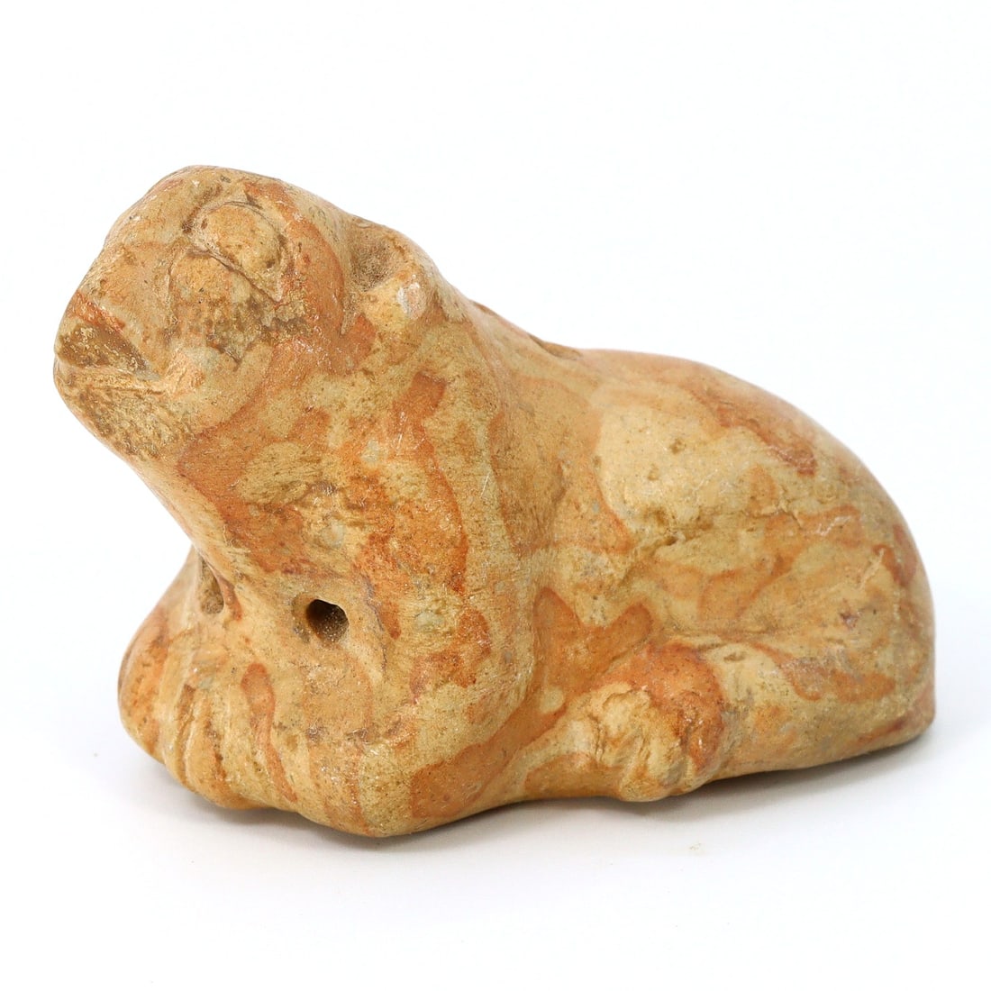 Ancient Egyptian Diorite Crouching Lion (circa 1550-1070 BC): This exquisite ancient lion figurine, crafted from diorite, hails from the illustrious era of Ancient Egypt, dating back to approximately 1550-1070 BC. Measuring a petite 7x3x2cm (2.75x1.18x0.79 inche