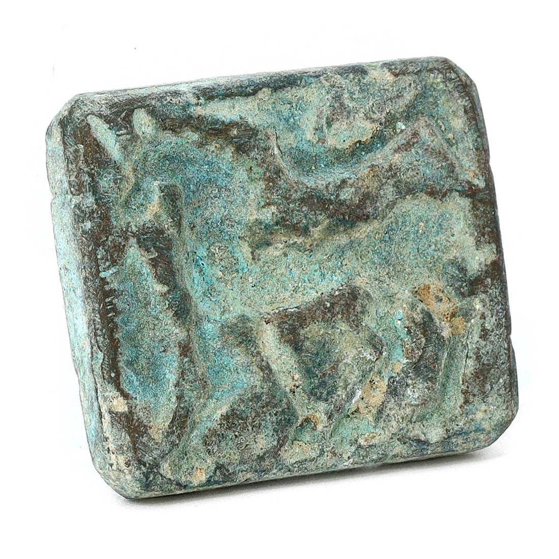Western Asiatic Bronze Stamp with Horse Engraving and Loop (1st-5th Century AD) (1 of 3)