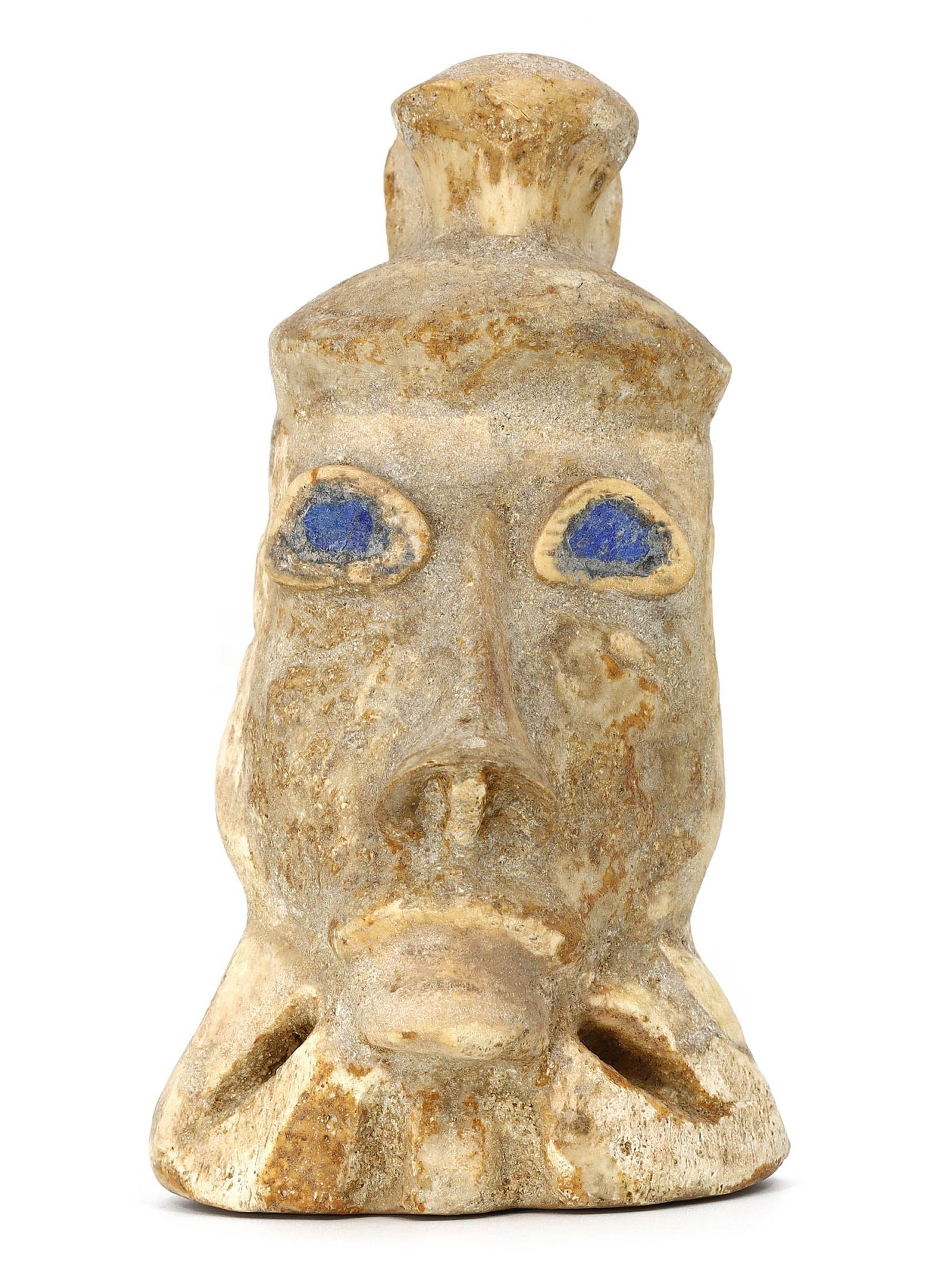 Byzantine Egyptian Whale Bone Coptic Idol (c. 4th-7th Century AD): Spanning 14 cm in height, 6 cm in width, and 2 cm in depth (5.51 x 2.36 x 0.79 inches), this ancient Coptic idol made from whale bone is an exceptional relic from Byzantine Egyptian times. The craftsm