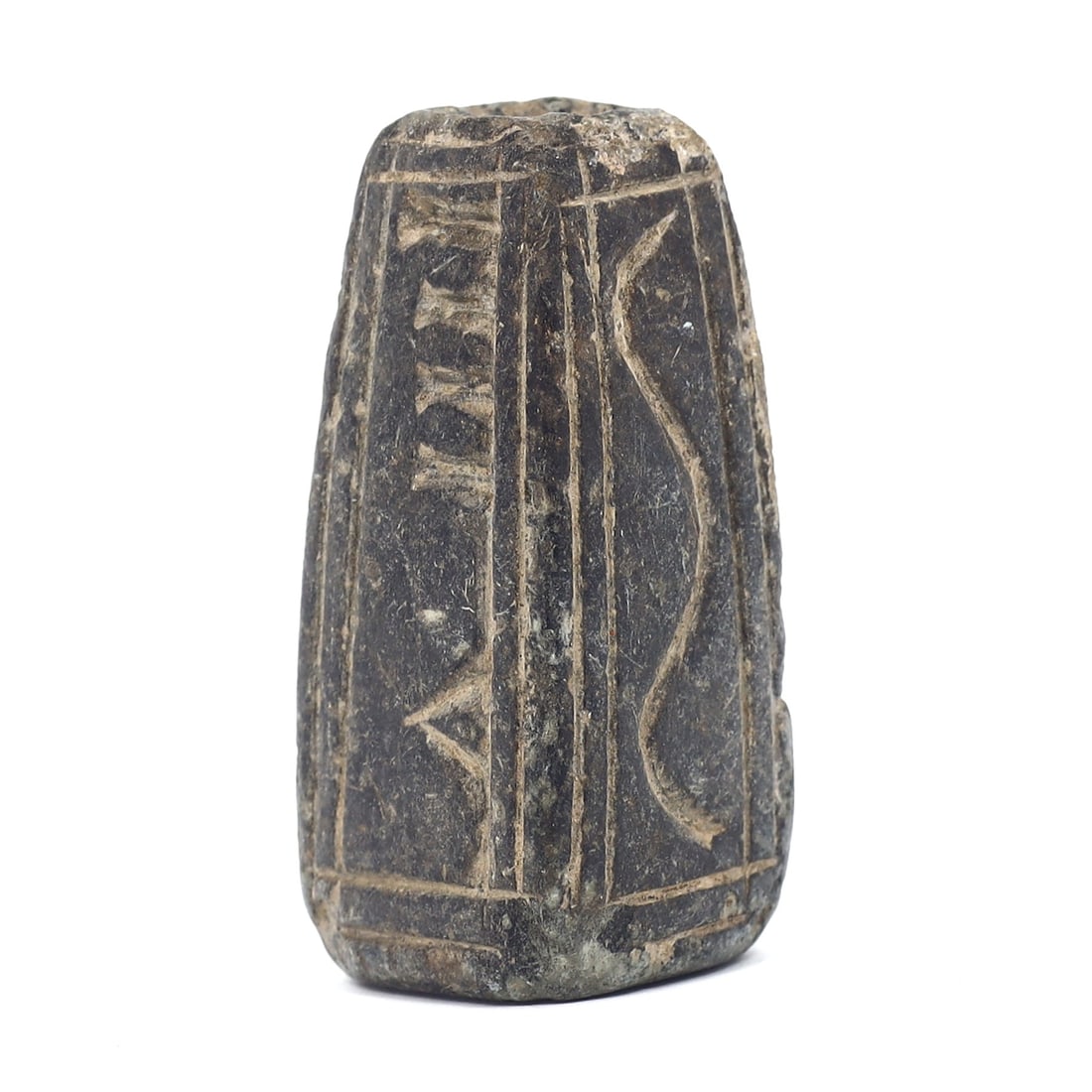 Egyptian Steatite Ancient Inscribed Pillar Container (1550-1070 BC) (1 of 4)