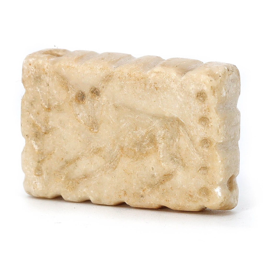 Ancient Levantine Limestone Seal with Wavy Edge Motif, Iron Age II (900-600 BC) (1 of 4)