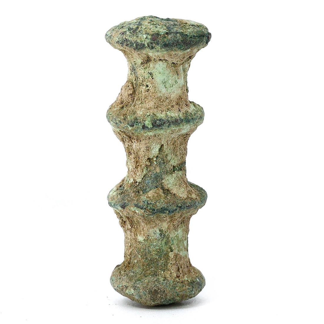Norse Viking Medieval Bronze Spool Artifact (800-1050 AD): From the Viking Age, a period renowned for its seafaring warriors and intricate craftsmanship, comes this bronze spool artifact, measuring 4x1.5 cm or approximately 1.57x0.59 inches. This piece is bel