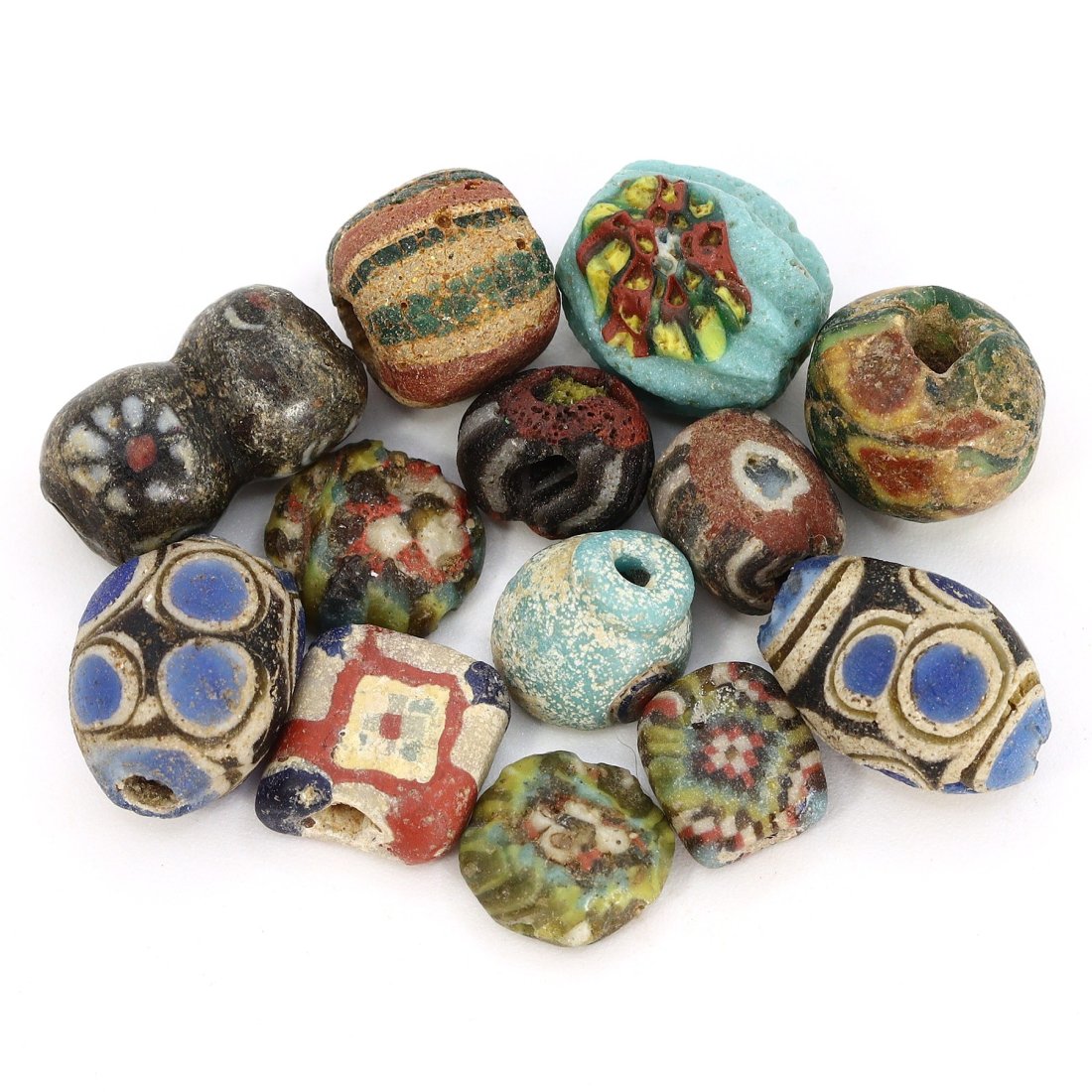 Group of 13 Hellenistic-Roman Glass Eye Bead Collection (1 of 1)