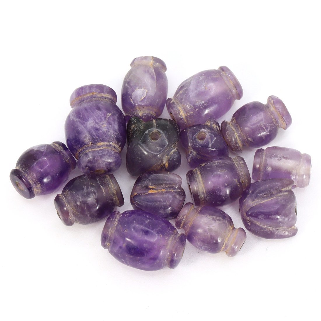 Group of 14 Ancient Amethyst Amulet, Medieval Indian Era (1 of 1)