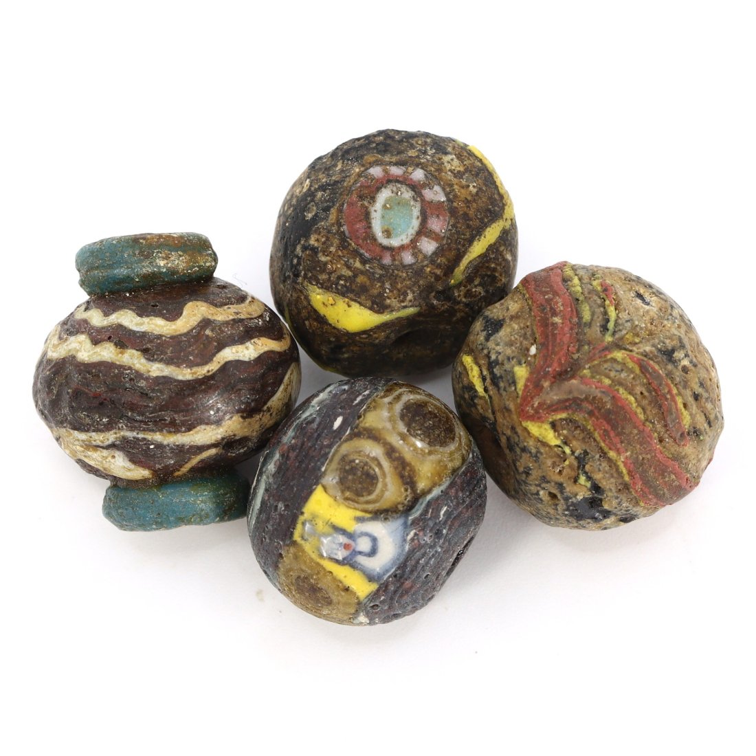 Group of 4 Hellenistic to Islamic Mosaic Glass Beads (circa 323 BC - 15th Century AD) (1 of 2)
