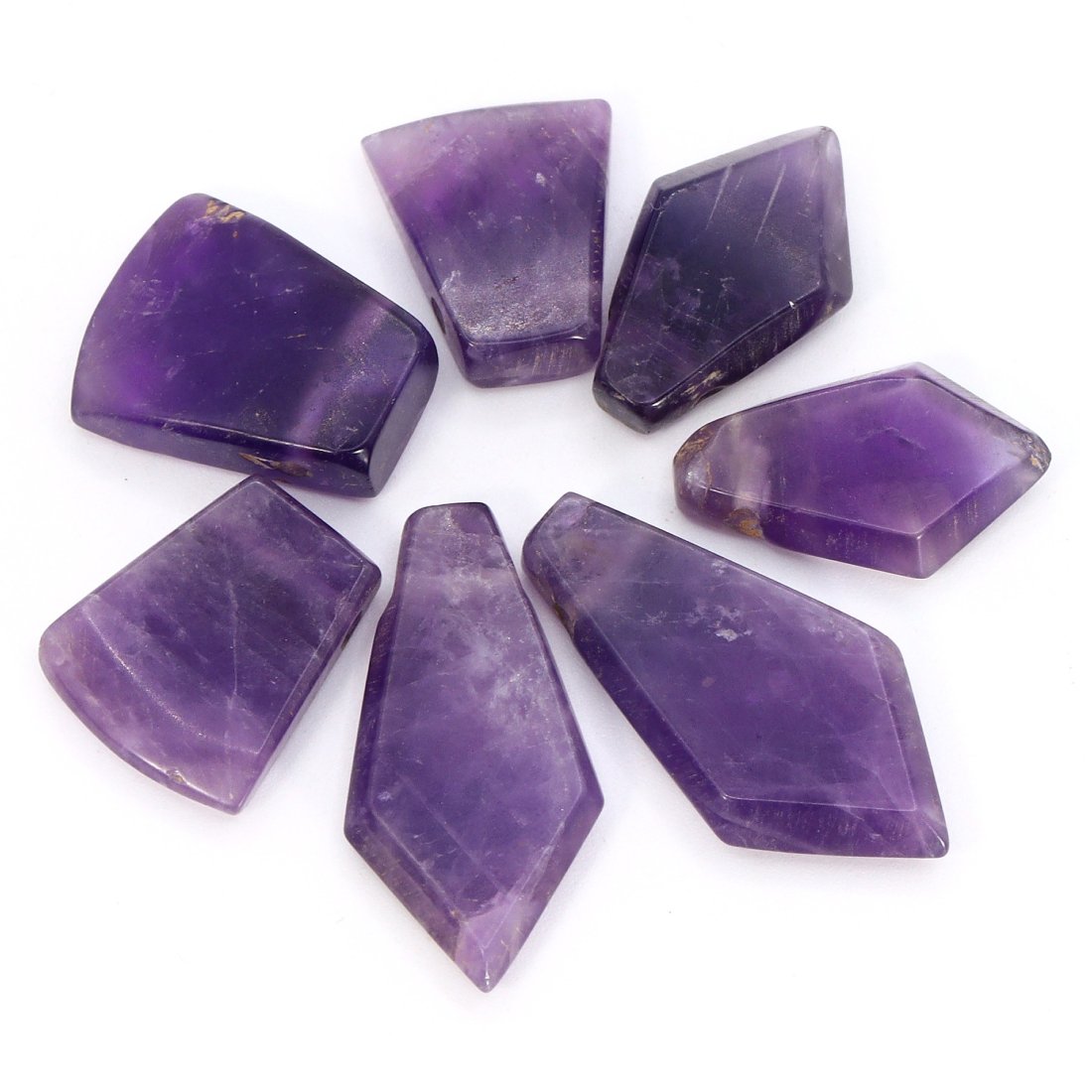 Group of 7 Ancient Amethyst Amulets in the Form of Axes and Swords (Islamic Art, Medieval India) (1 of 1)
