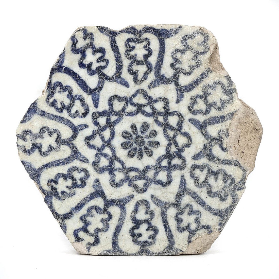 Ancient Persian Kashan Glazed Ceramic Floral Tile (224-651 AD) (1 of 3)