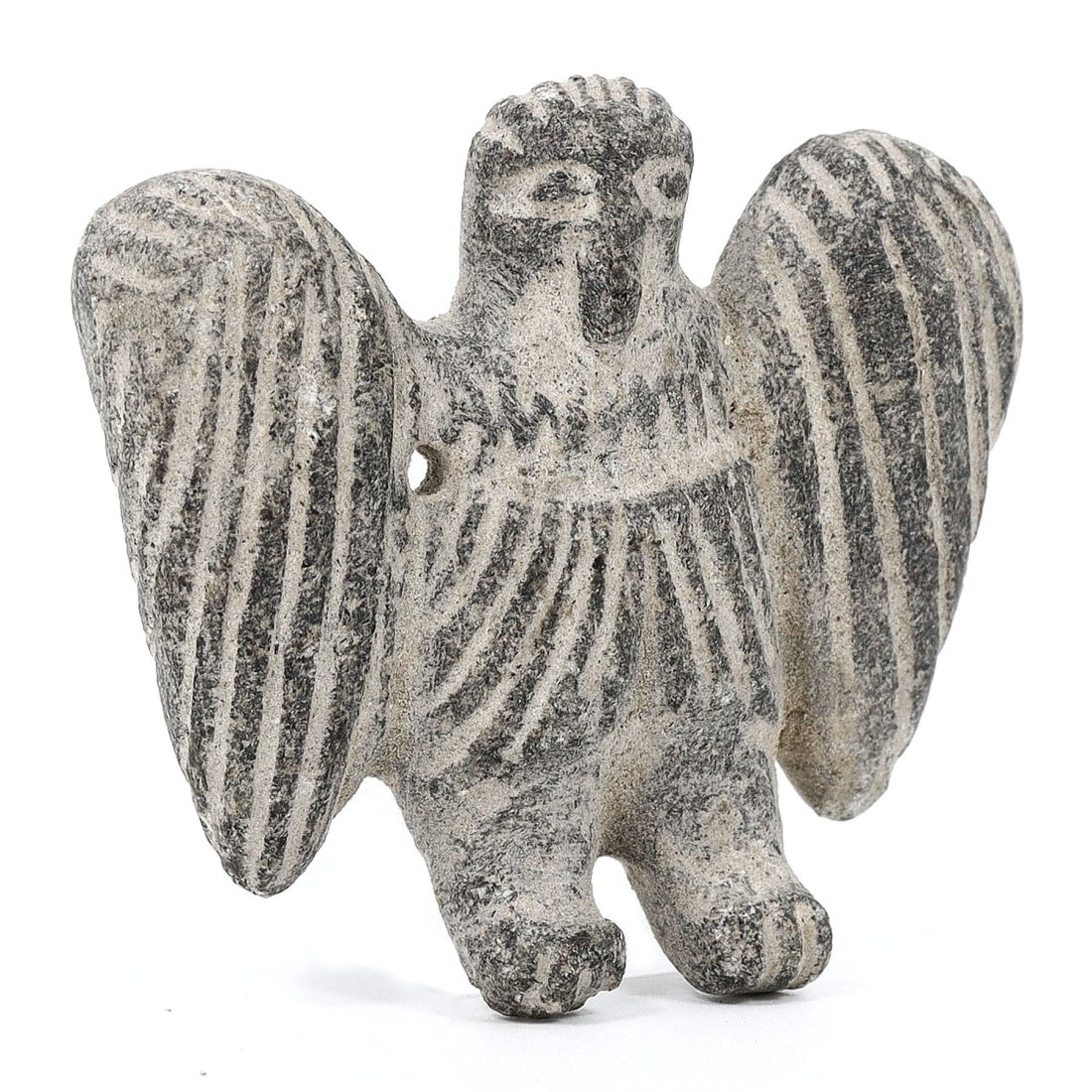 Byzantine Steatite Schist Coptic Eagle Sculpture,, 5th-7th Century AD: This ancient relic is a remarkable Byzantine Coptic eagle sculpture, crafted from steatite schist during the 5th-7th century AD. Measuring 6x5.5cm (2.4x2.2 inches), this sculpture embodies the artistr